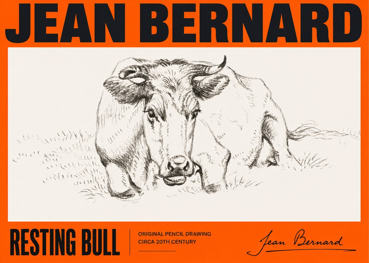 Jean Bernard Resting Cow II No5 - Póster
