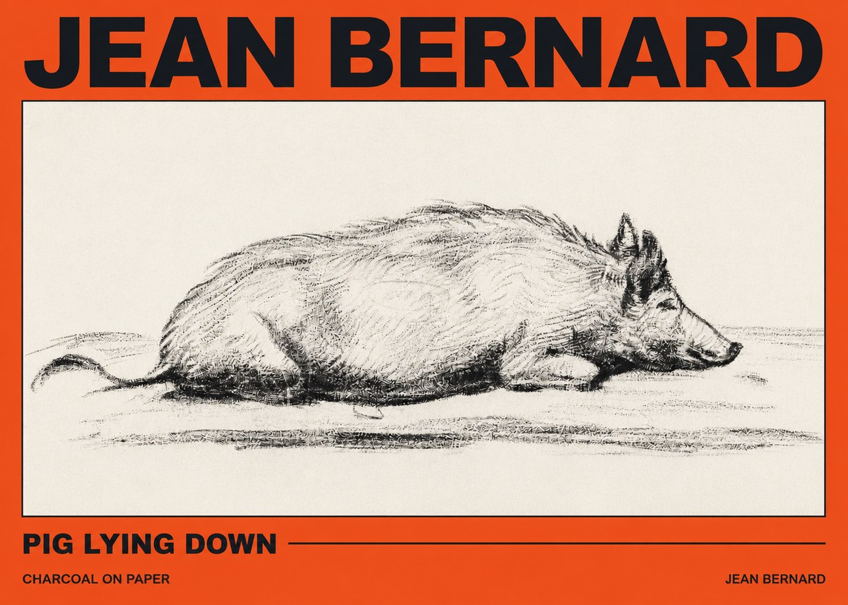 Jean Bernard Resting Pig I No3 - Póster
