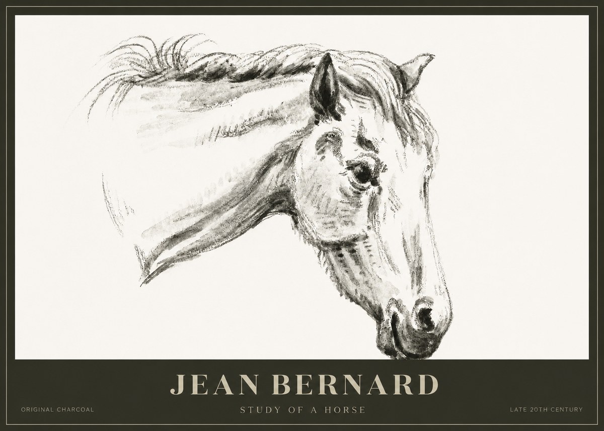 Jean Bernard Study of a Horse VIII No1 - Póster
