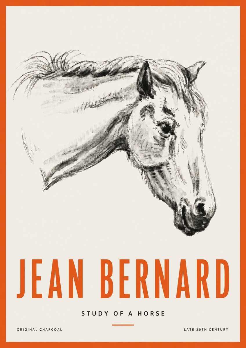 Jean Bernard Study of a Horse VIII No2 - Póster