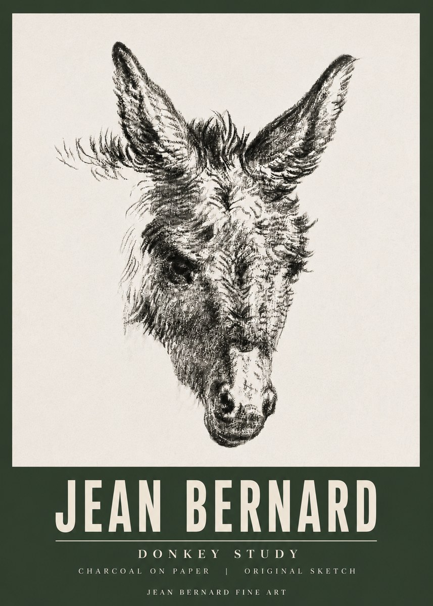Jean Bernard Donkey Study IV No5 - Póster