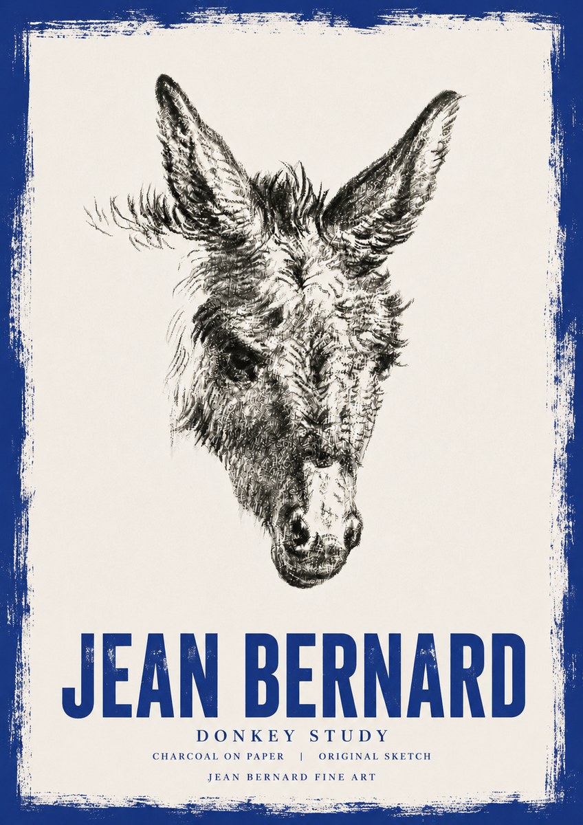 Jean Bernard Donkey Study IV No6 - Póster