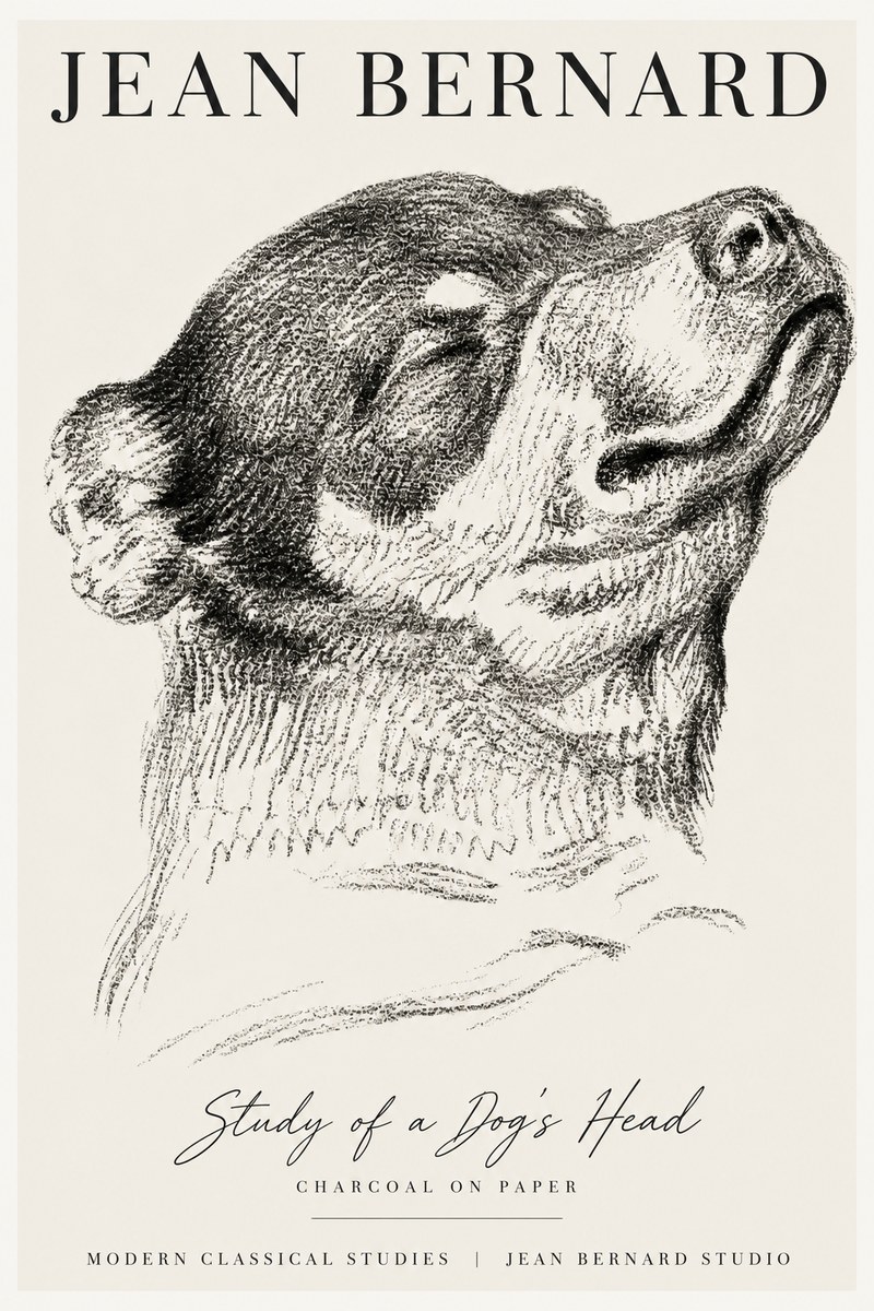Jean Bernard Study of a Dog III No4 - Póster