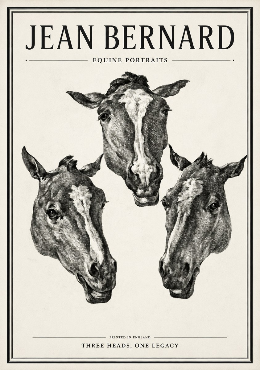 Jean Bernard Three Studies of a Horse No2 - Póster