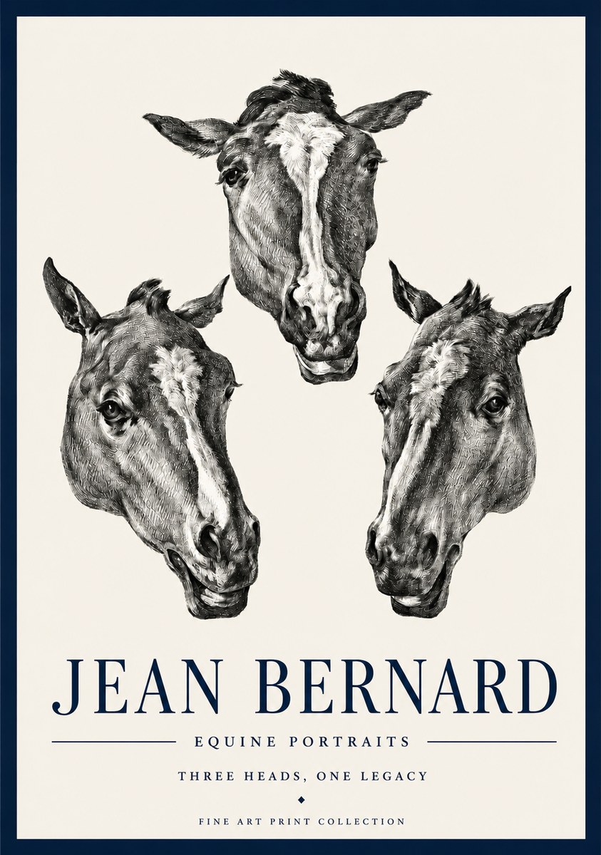 Jean Bernard Three Studies of a Horse No4 - Póster