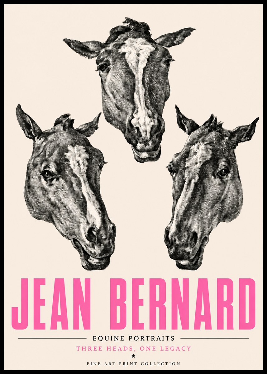 Jean Bernard Three Studies of a Horse No5 - Póster