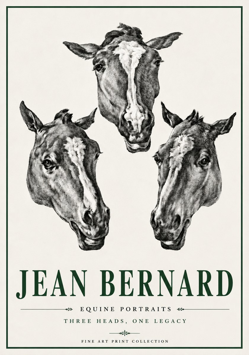 Jean Bernard Three Studies of a Horse No6 - Póster