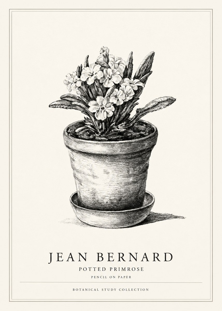 Jean Bernard Potted Primrose No1 - Póster