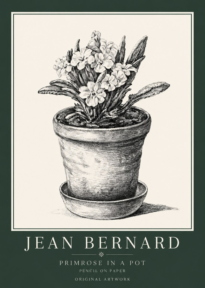 Jean Bernard Potted Primrose No4 - Póster