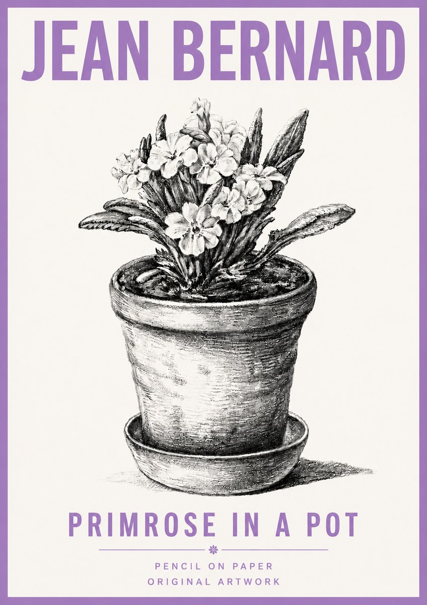 Jean Bernard Potted Primrose No5 - Póster