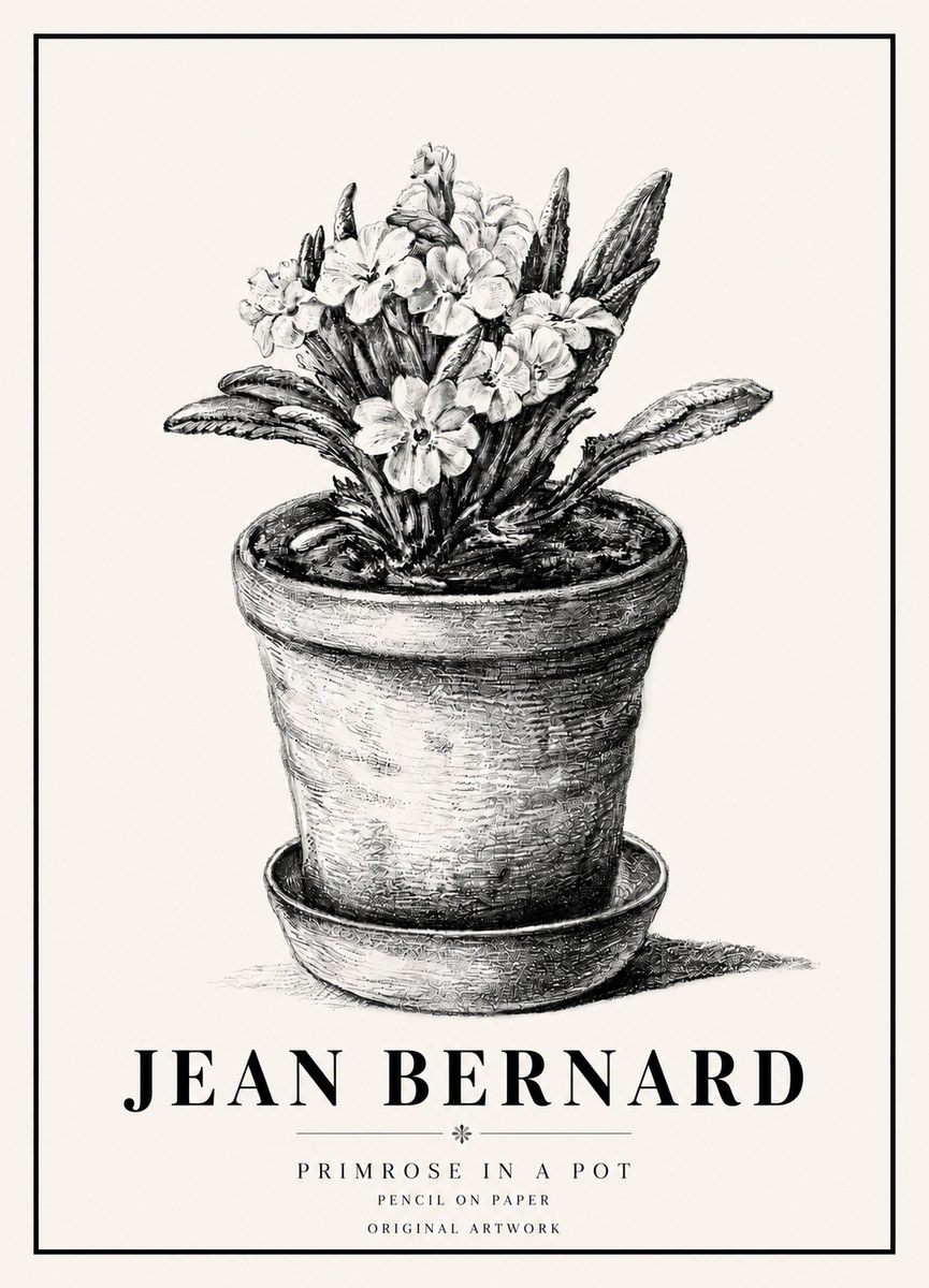Jean Bernard Potted Primrose No6 - Póster