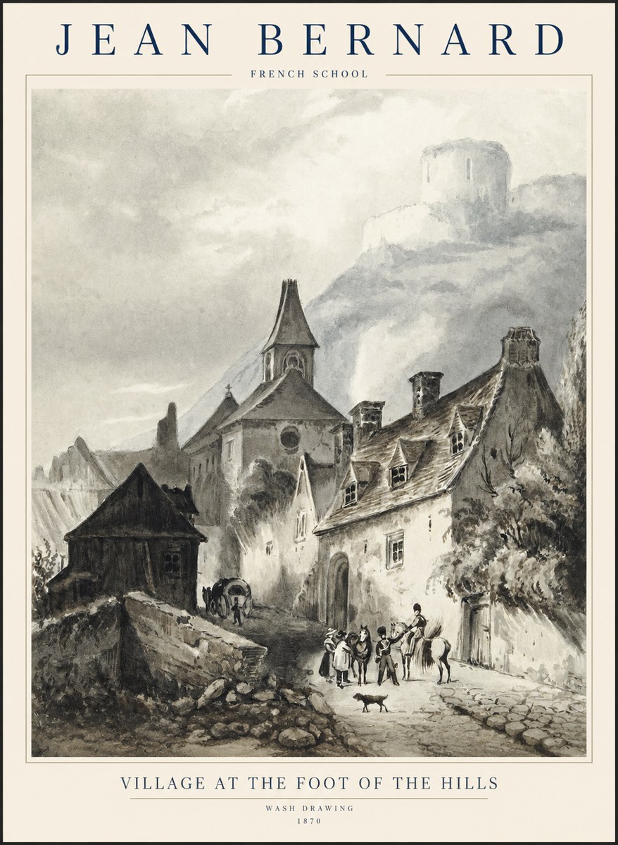 Jean Bernard Village at the Foot of the Hill No2 - Póster