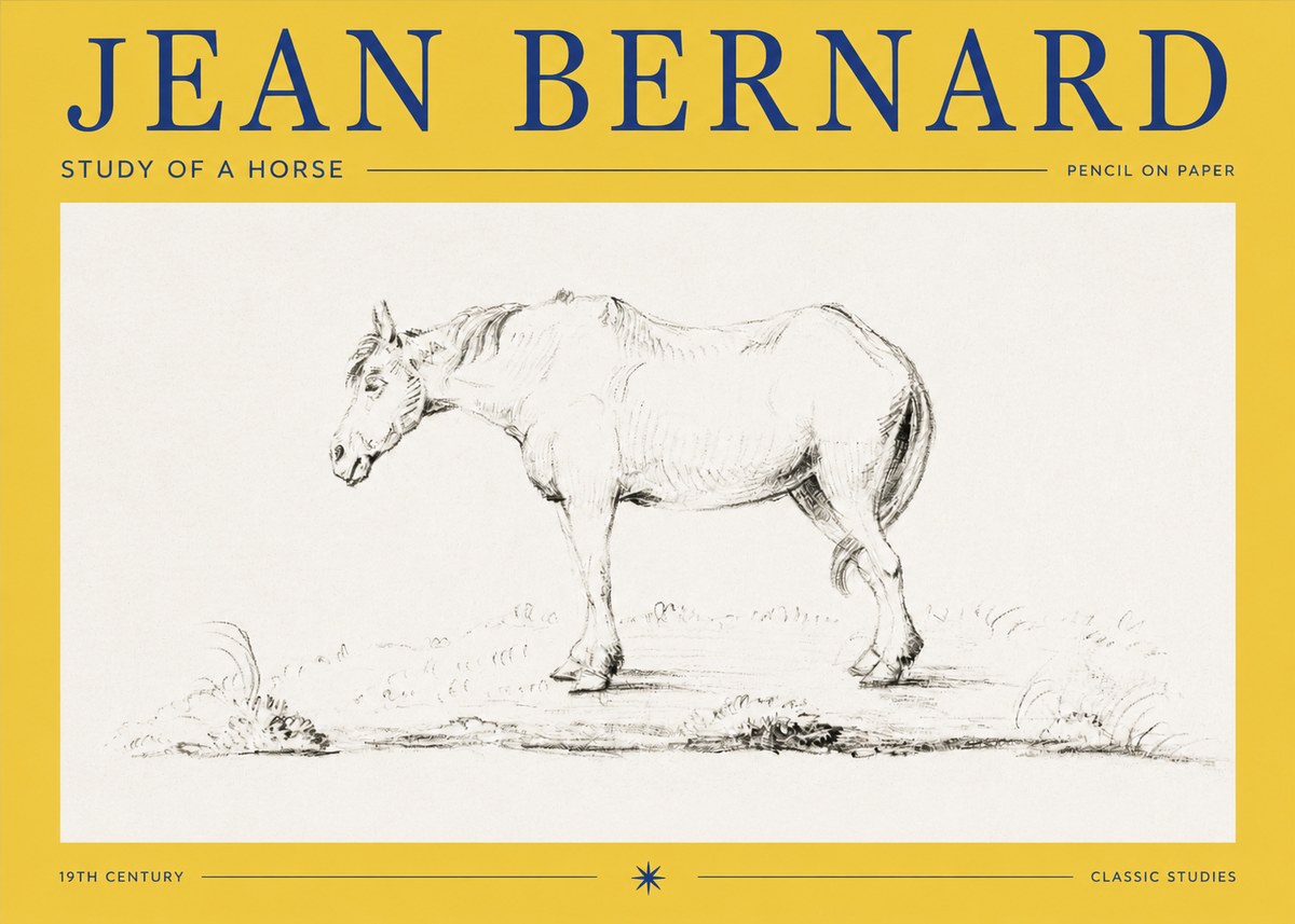 Jean Bernard Study of a Horse IX No2 - Póster
