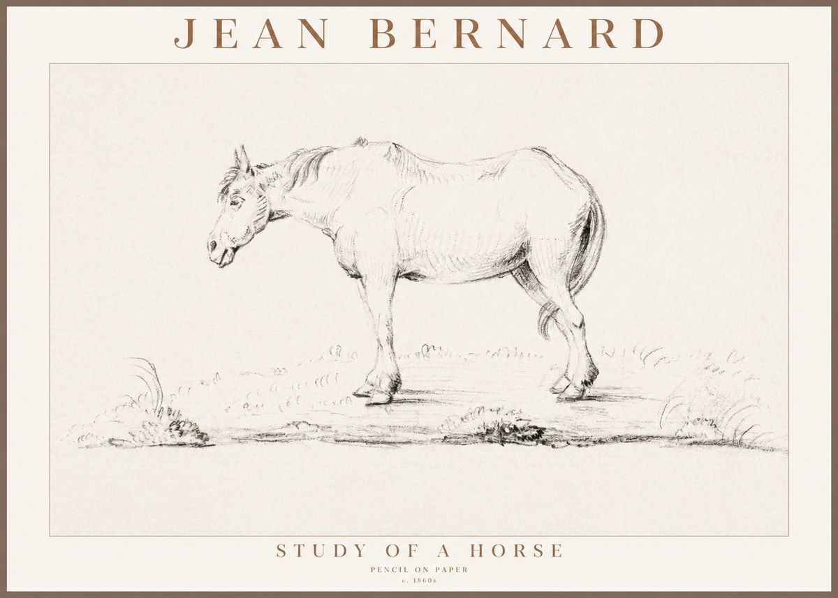 Jean Bernard Study of a Horse IX No3 - Póster