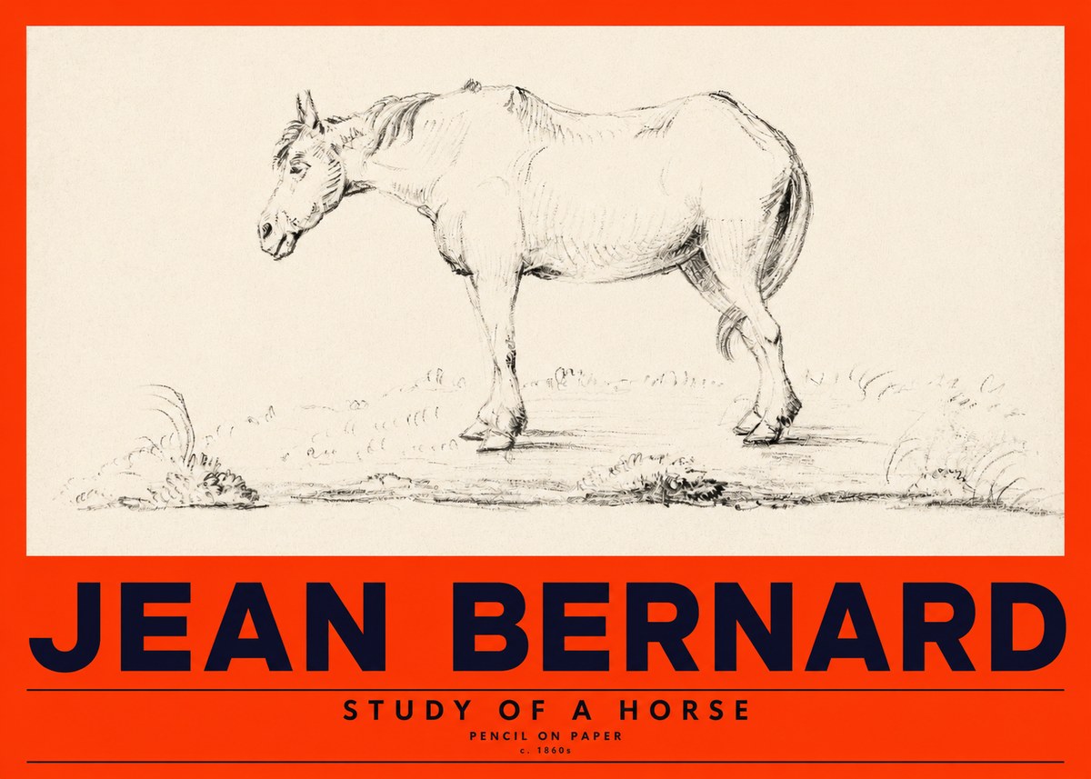 Jean Bernard Study of a Horse IX No4 - Póster