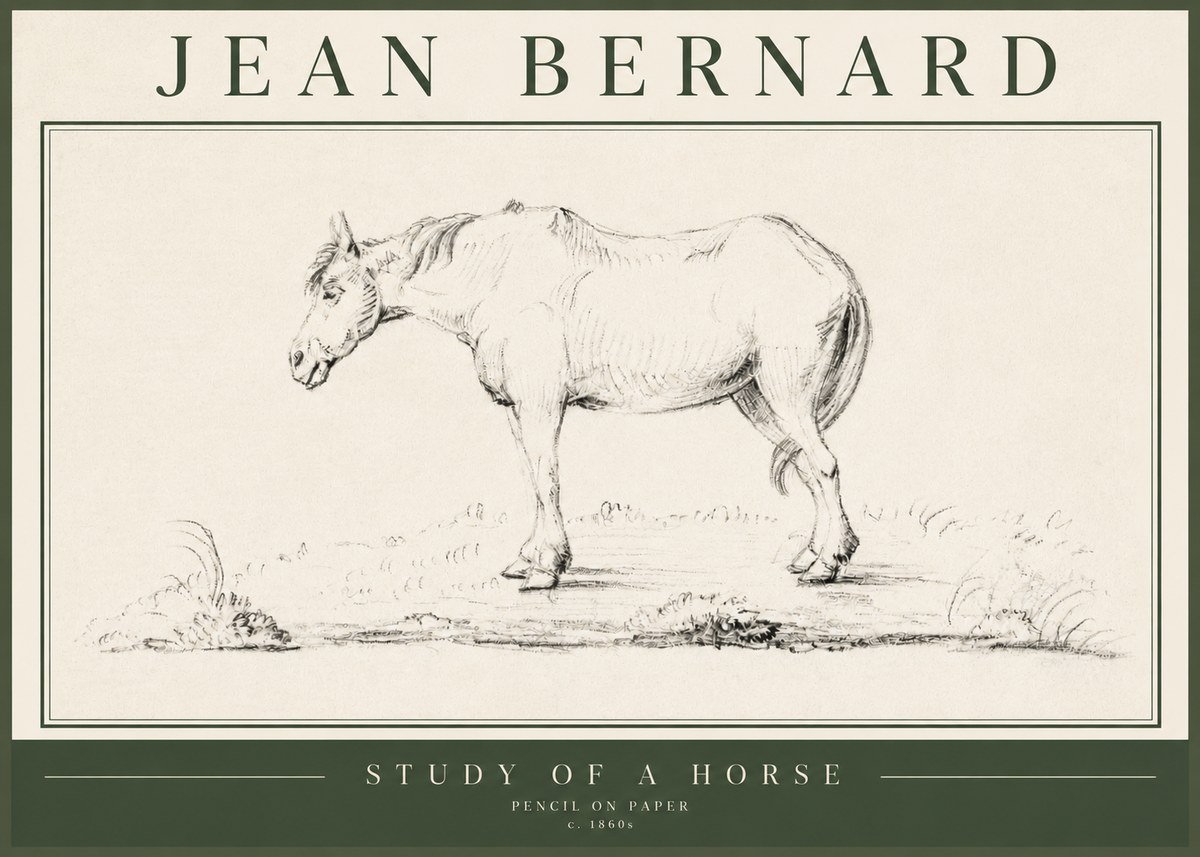 Jean Bernard Study of a Horse IX No5 - Póster