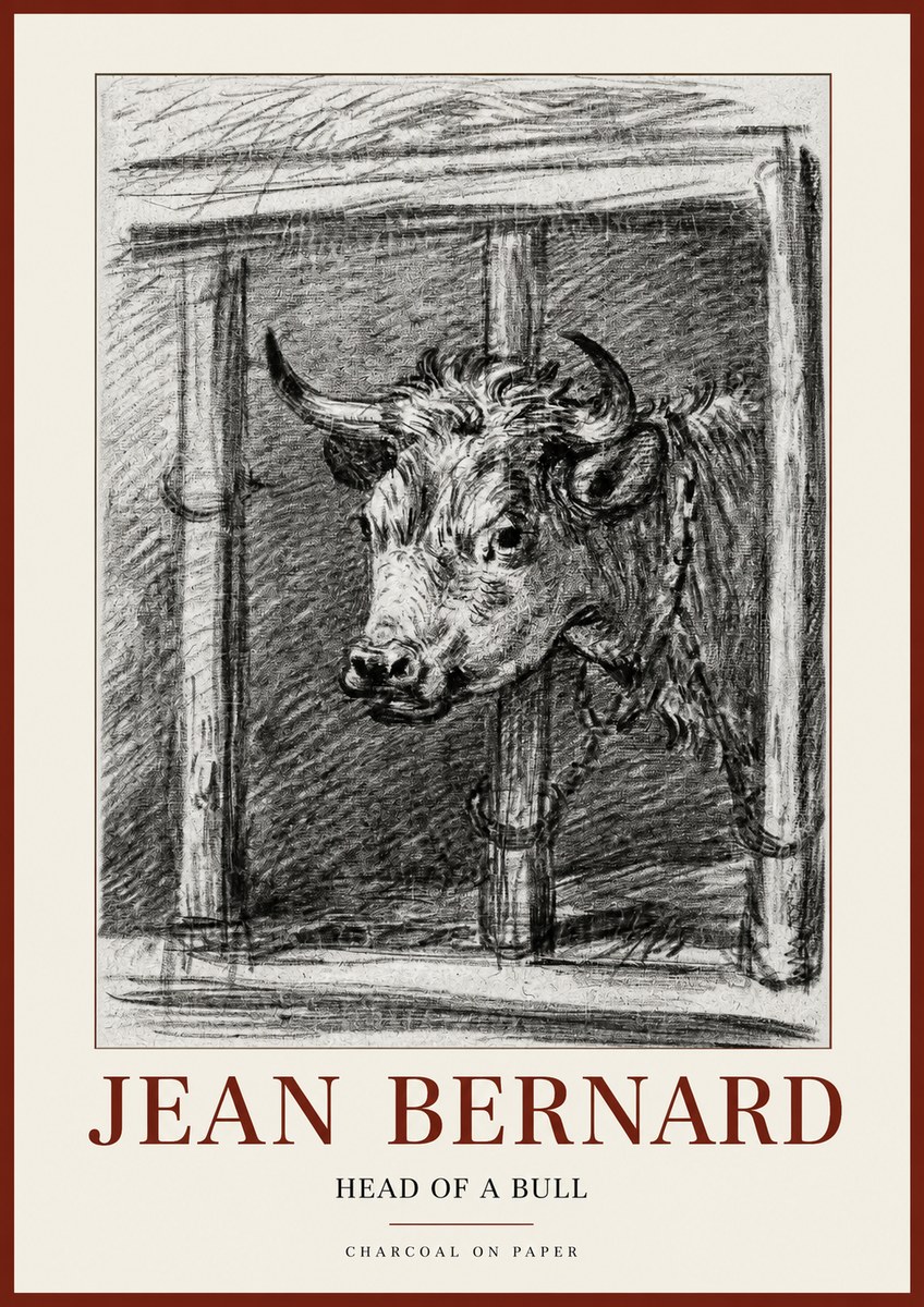 Jean Bernard Study of a Bull II No2 - Póster