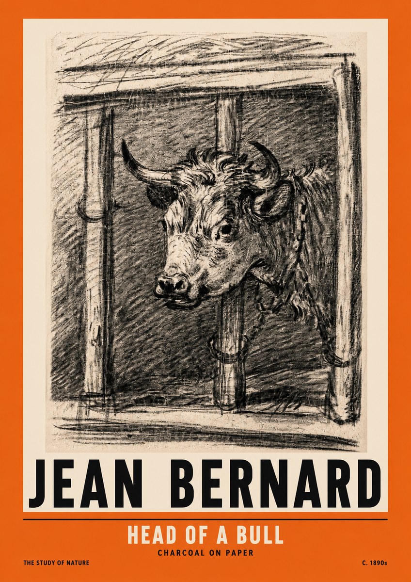 Jean Bernard Study of a Bull II No3 - Póster