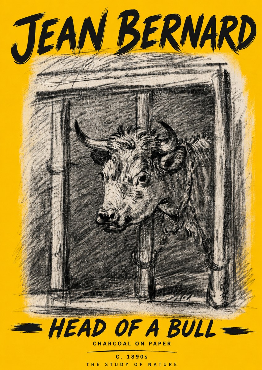 Jean Bernard Study of a Bull II No6 - Póster
