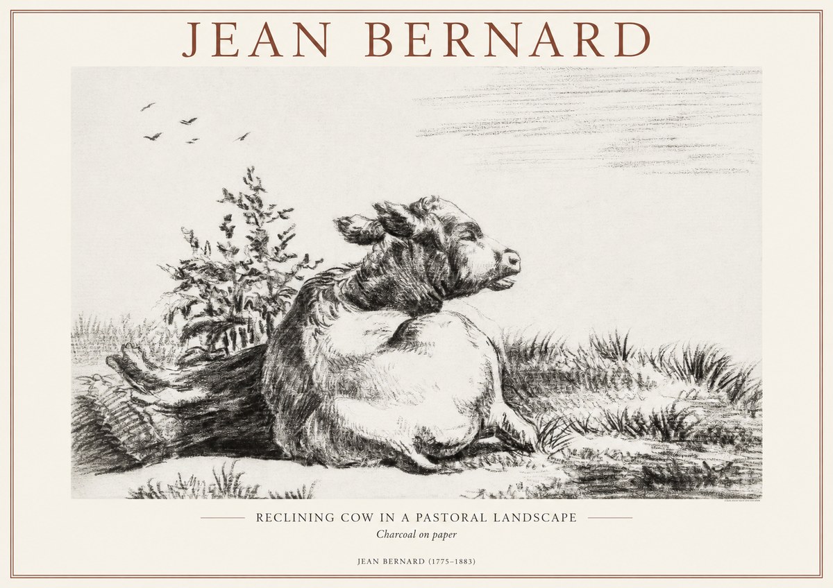 Jean Bernard Study of a Calf III No2 - Póster