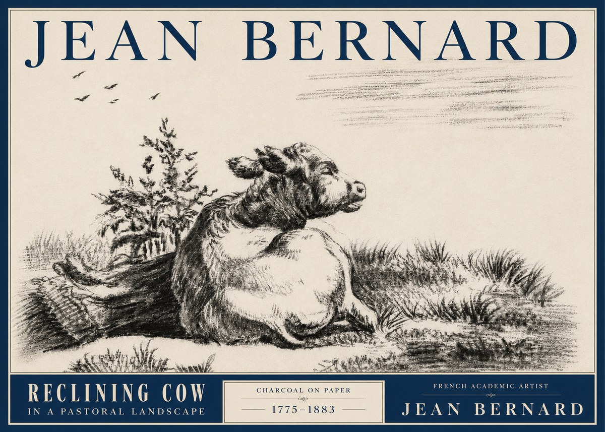 Jean Bernard Study of a Calf III No5 - Póster