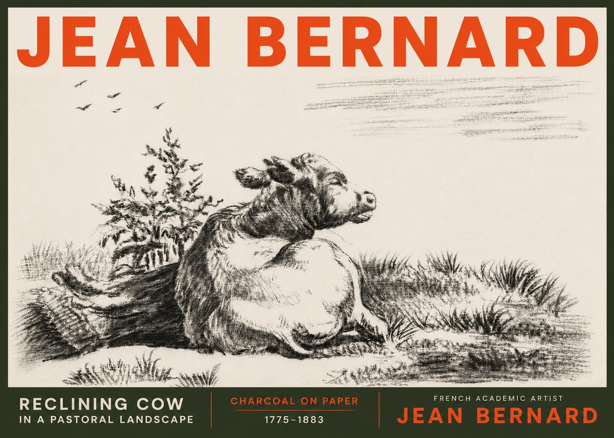 Jean Bernard Study of a Calf III No6 - Póster