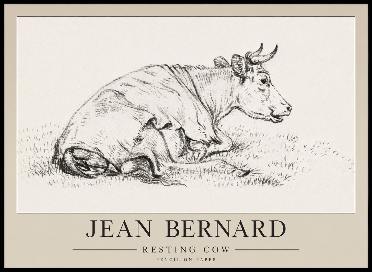 Jean Bernard Resting Cow III No1 - Póster