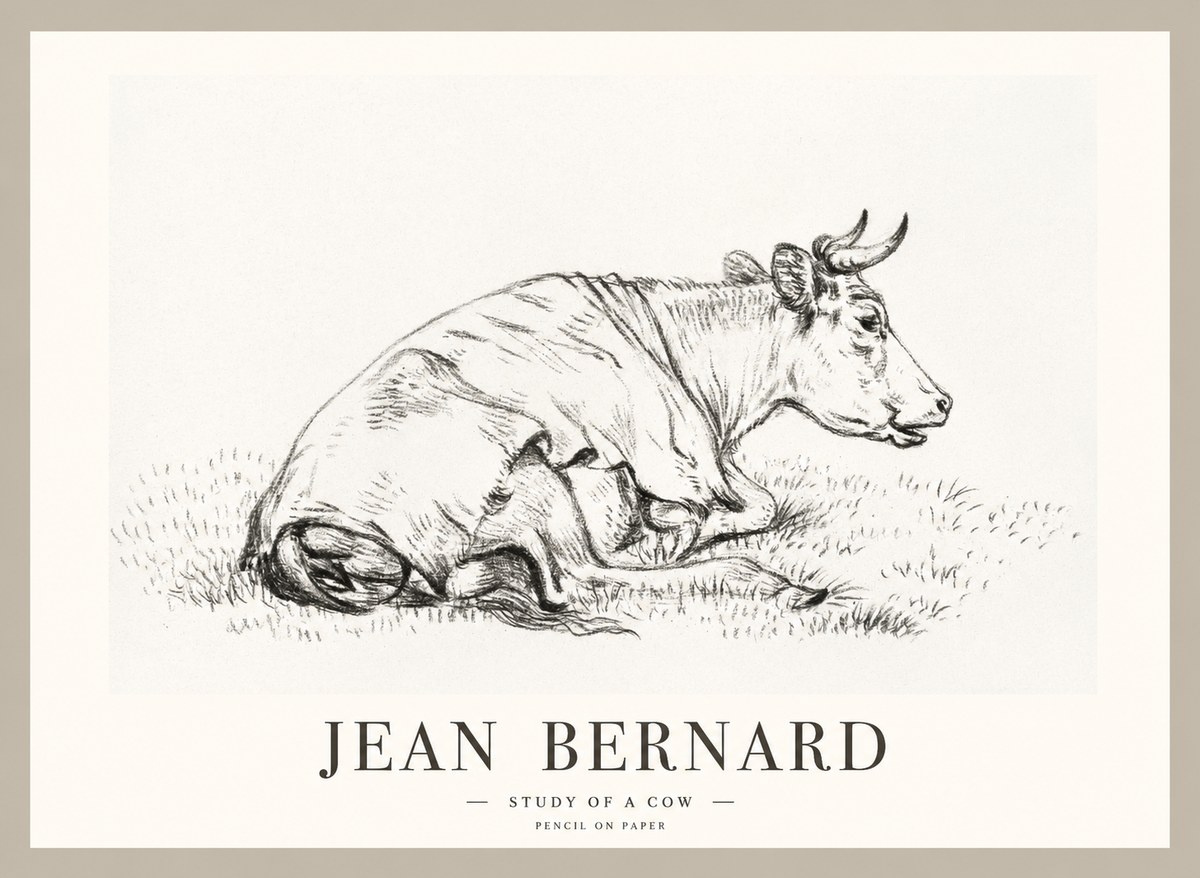 Jean Bernard Resting Cow III No2 - Póster