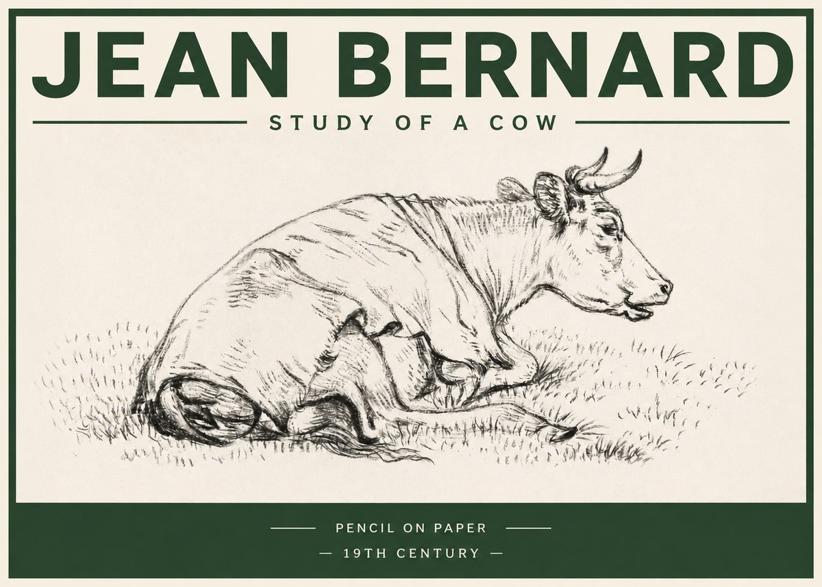 Jean Bernard Resting Cow III No4 - Póster