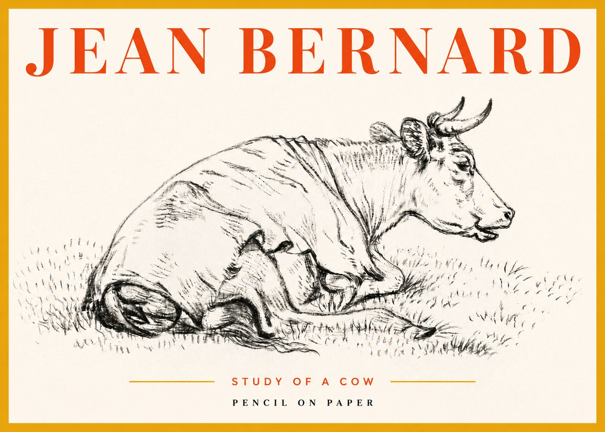 Jean Bernard Resting Cow III No5 - Póster