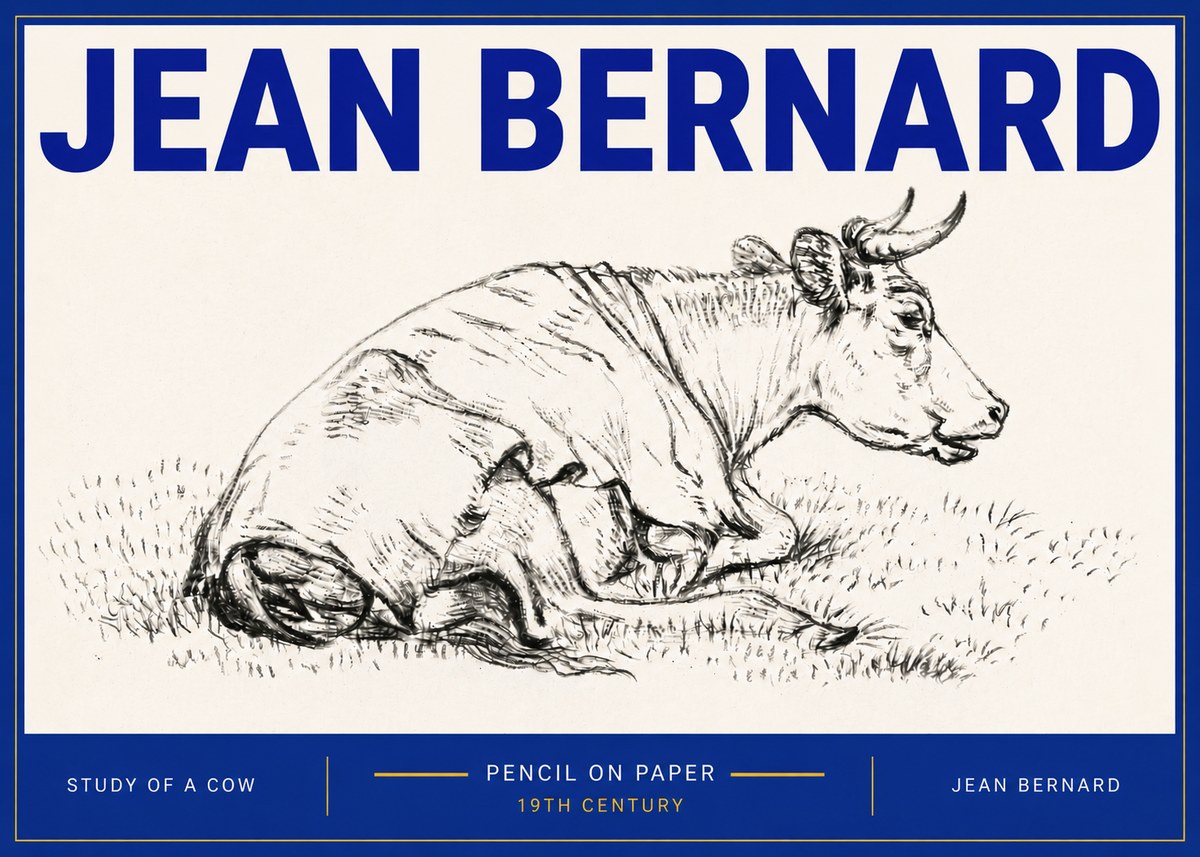 Jean Bernard Resting Cow III No6 - Póster