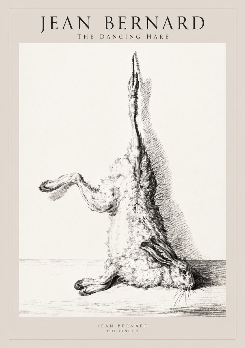Jean Bernard The Dancing Hare No1 - Póster