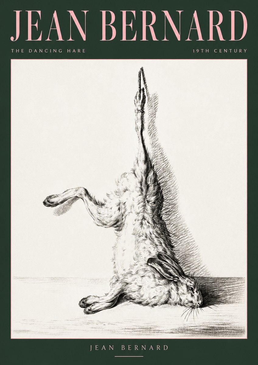 Jean Bernard The Dancing Hare No2 - Póster