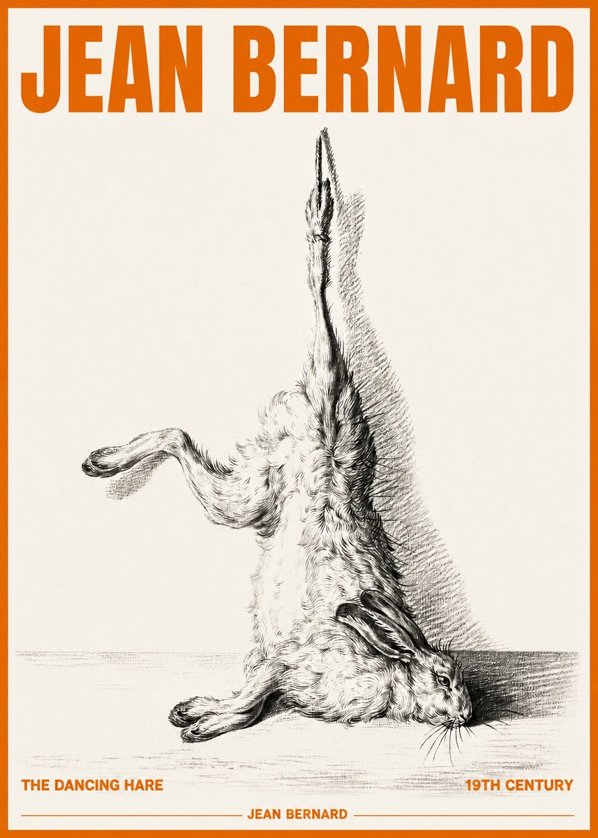 Jean Bernard The Dancing Hare No3 - Póster
