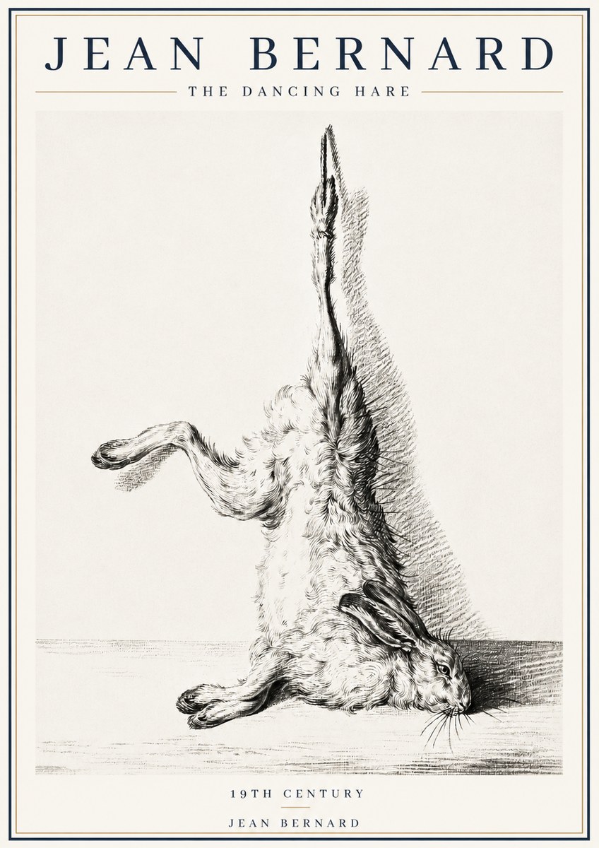 Jean Bernard The Dancing Hare No4 - Póster