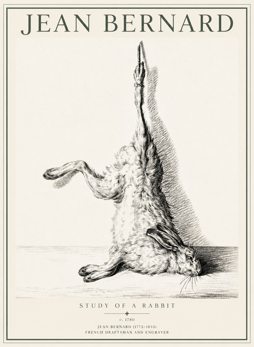 Jean Bernard The Dancing Hare No5 - Póster