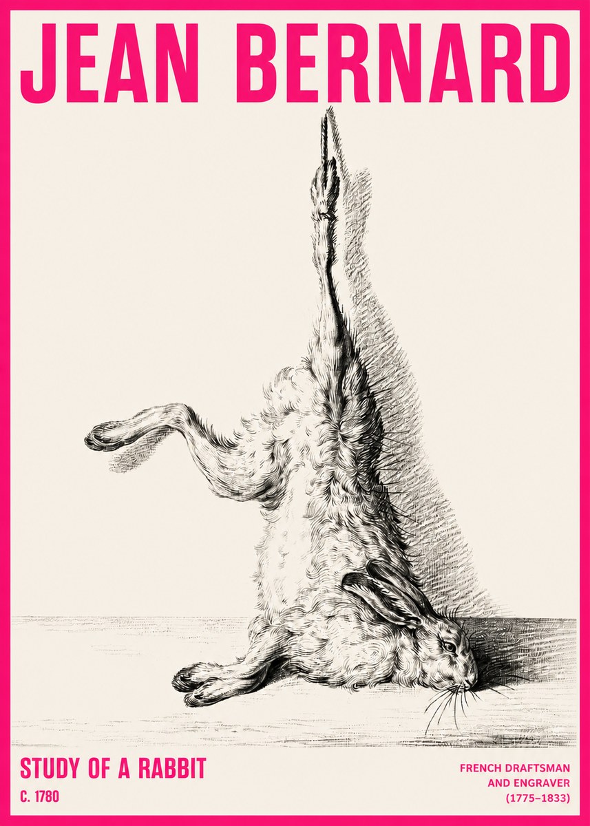 Jean Bernard The Dancing Hare No6 - Póster