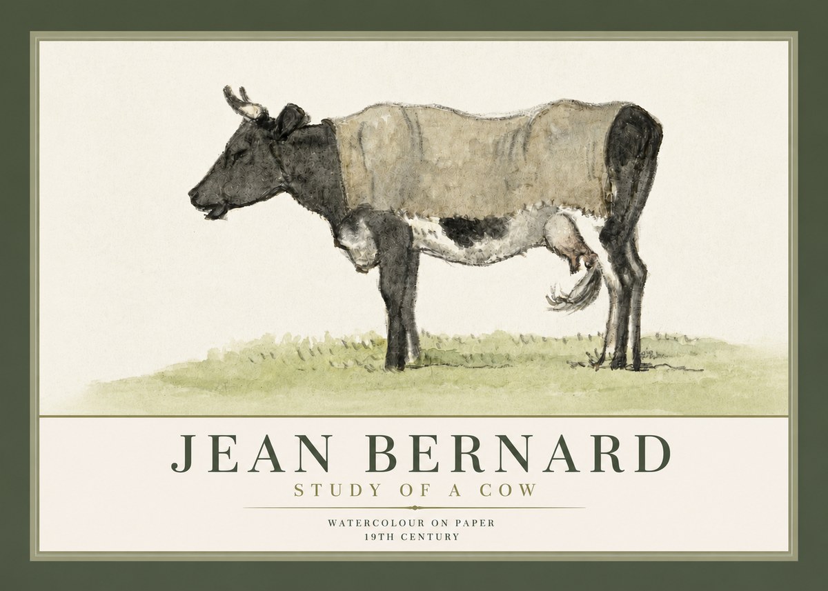 Jean Bernard Study of a Cow IX No3 - Póster