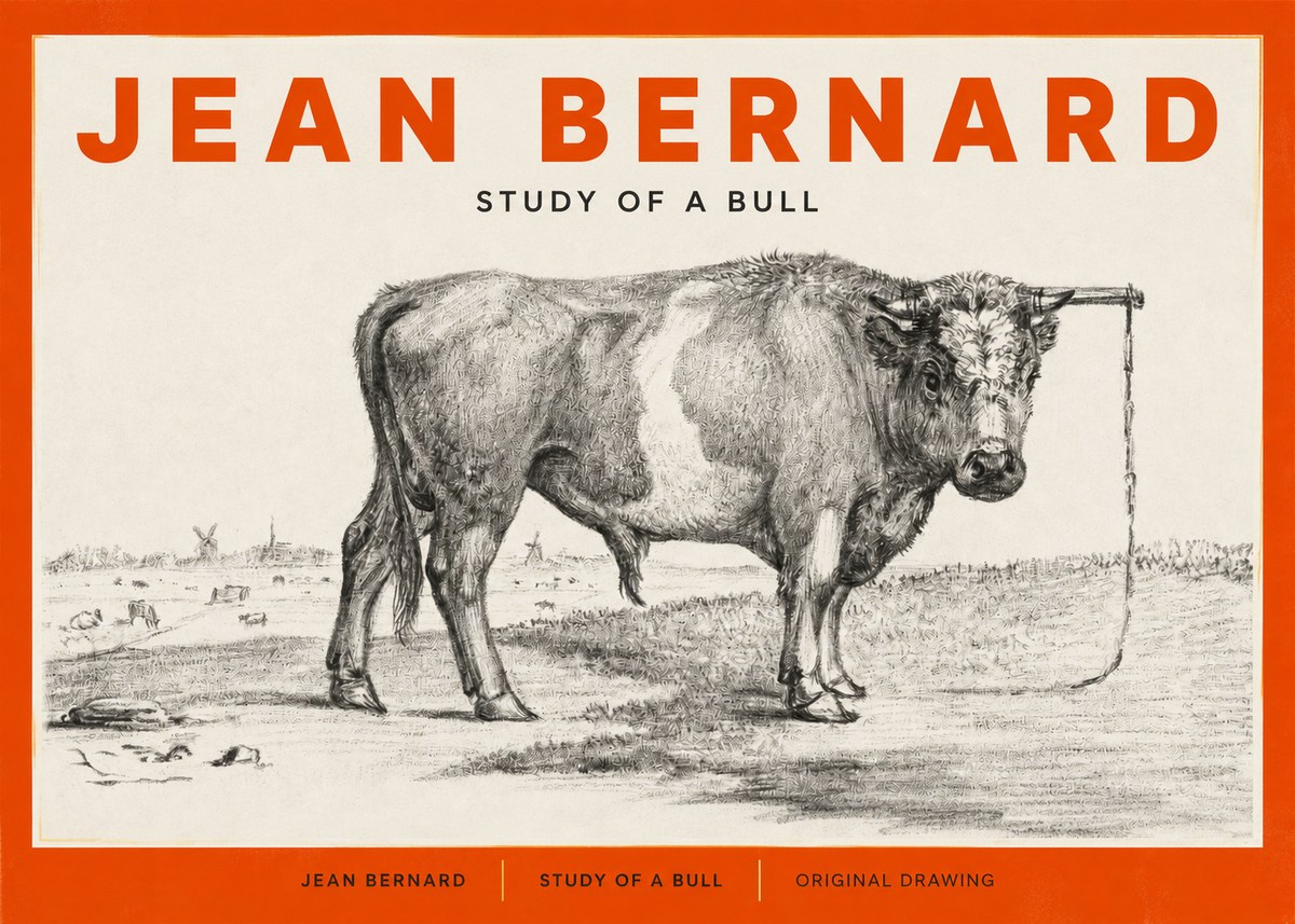 Jean Bernard Study of a Bull III No2 - Póster
