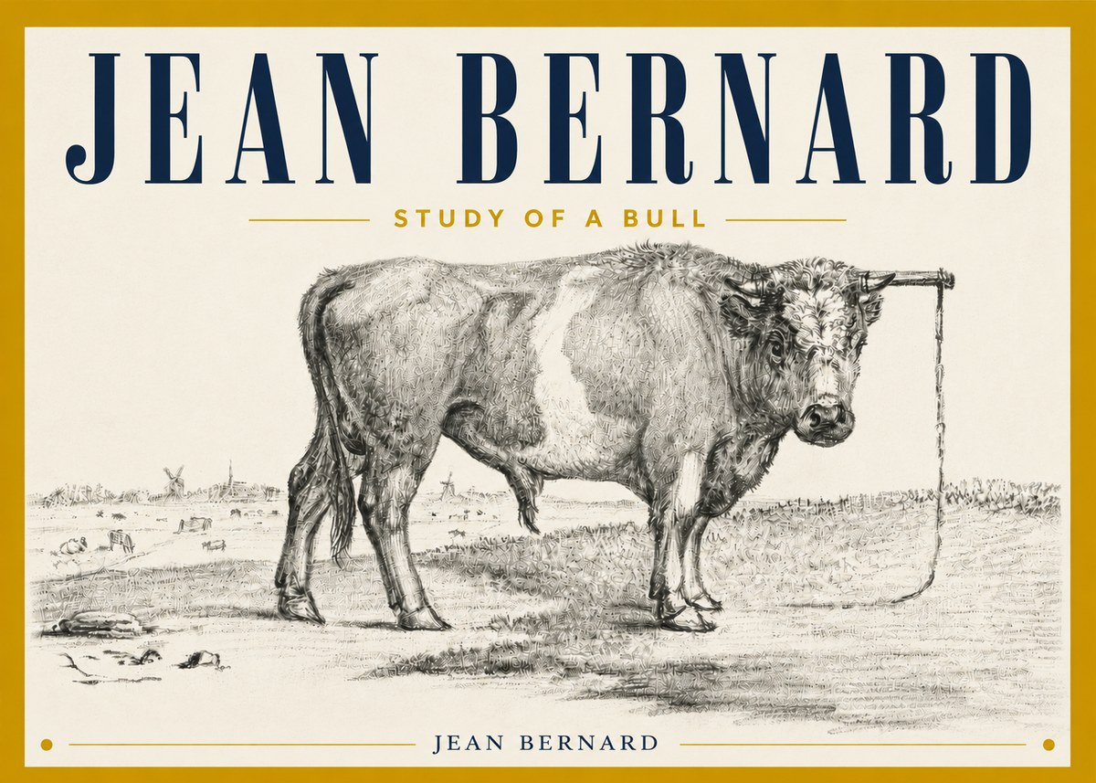 Jean Bernard Study of a Bull III No4 - Póster