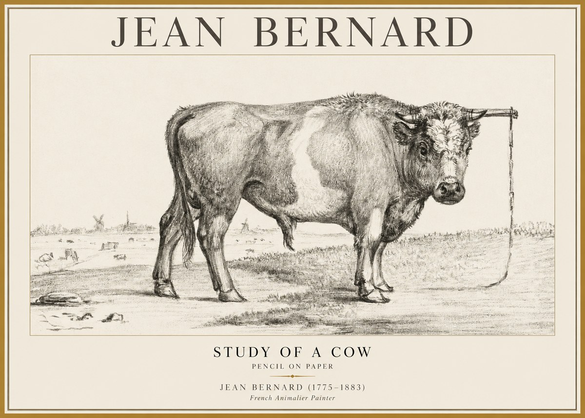 Jean Bernard Study of a Bull III No5 - Póster