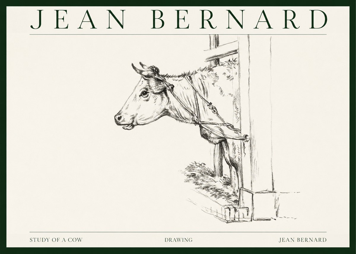 Jean Bernard Study of a Cow X No1 - Póster