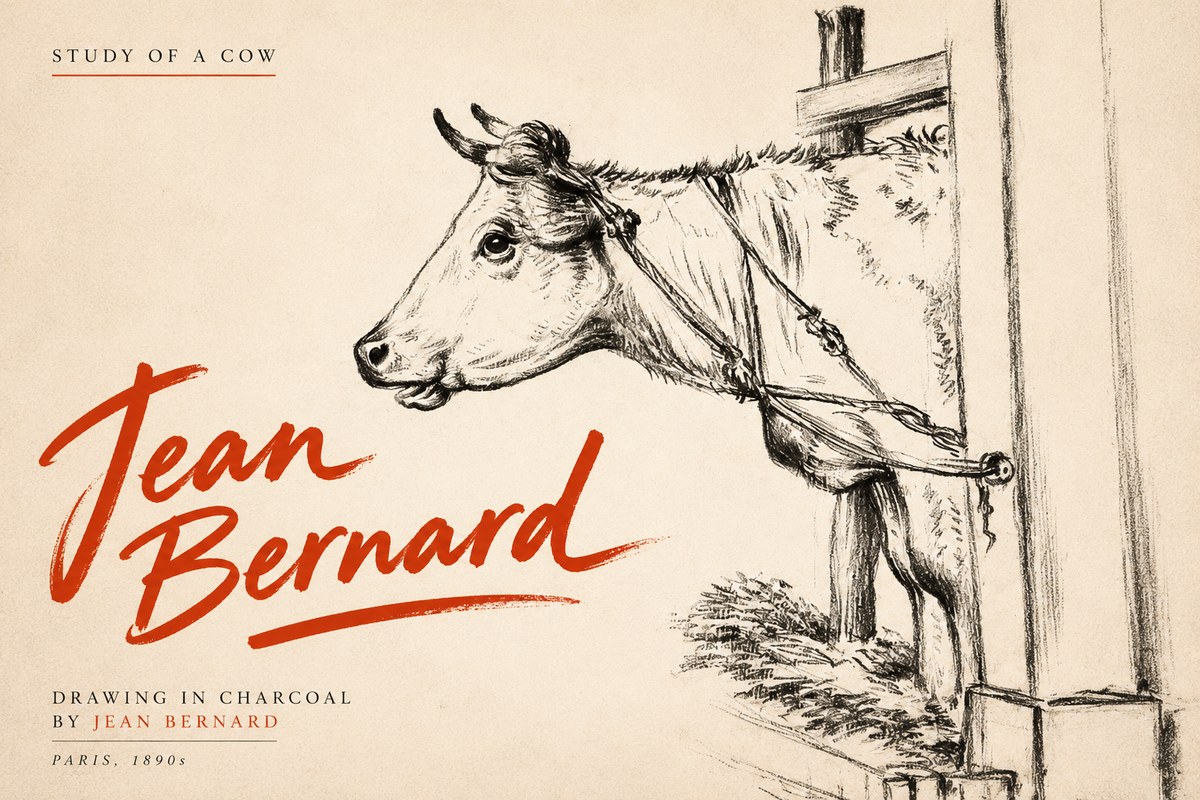 Jean Bernard Study of a Cow X No3 - Póster