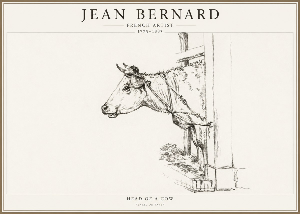 Jean Bernard Study of a Cow X No4 - Póster