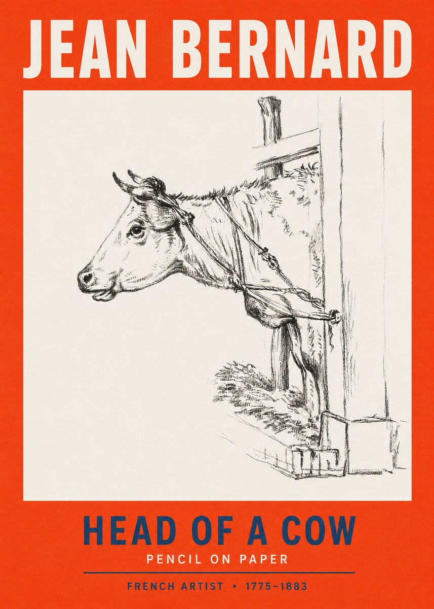 Jean Bernard Study of a Cow X No5 - Póster