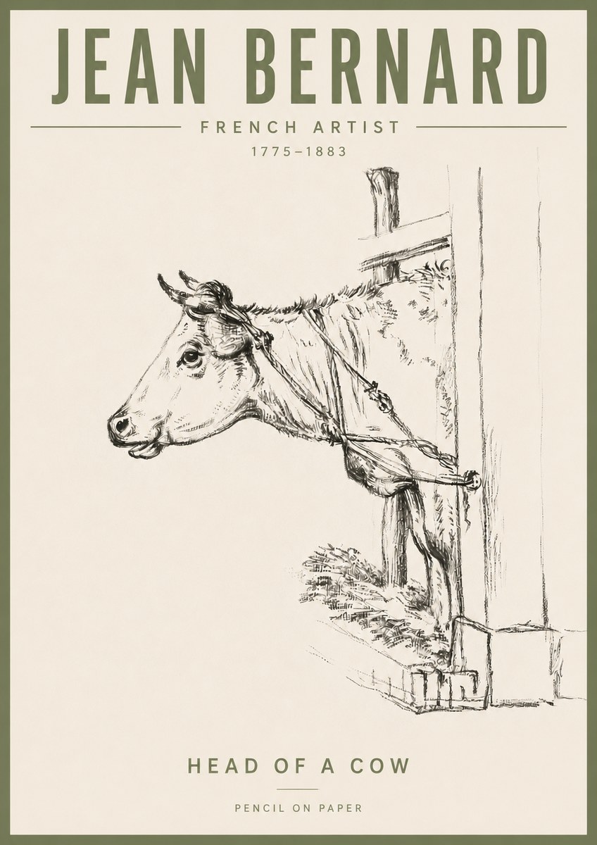 Jean Bernard Study of a Cow X No6 - Póster