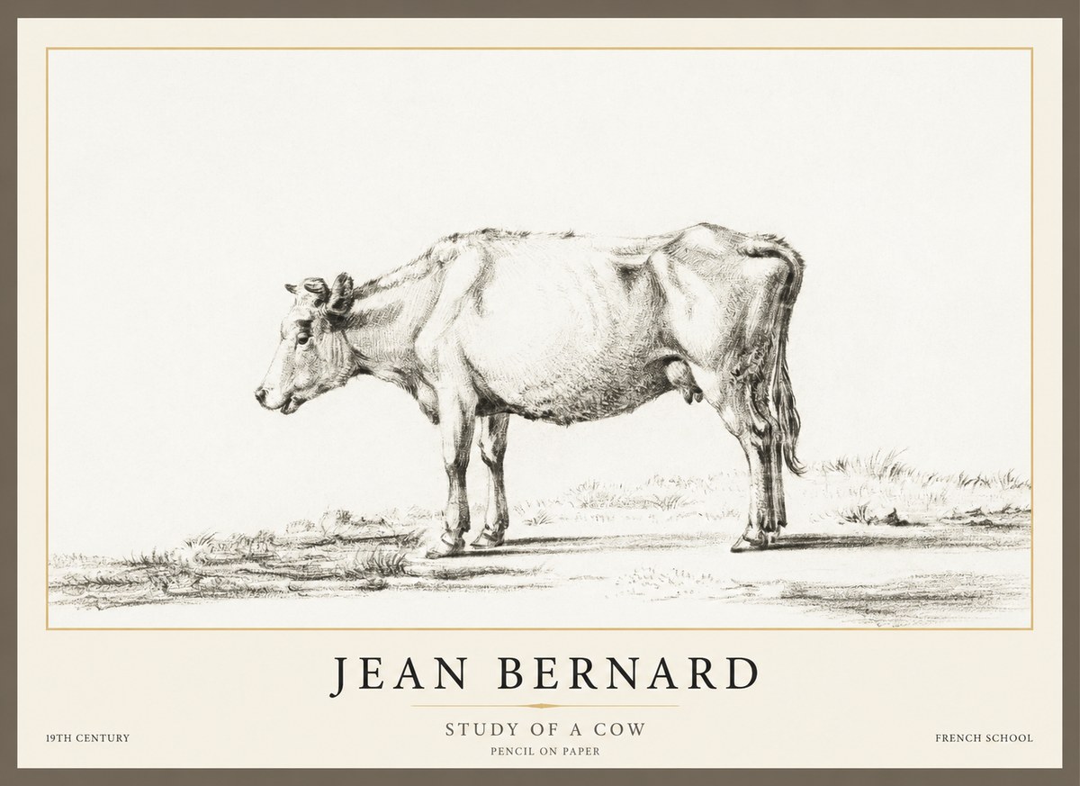 Jean Bernard Study of a Cow XI No1 - Póster