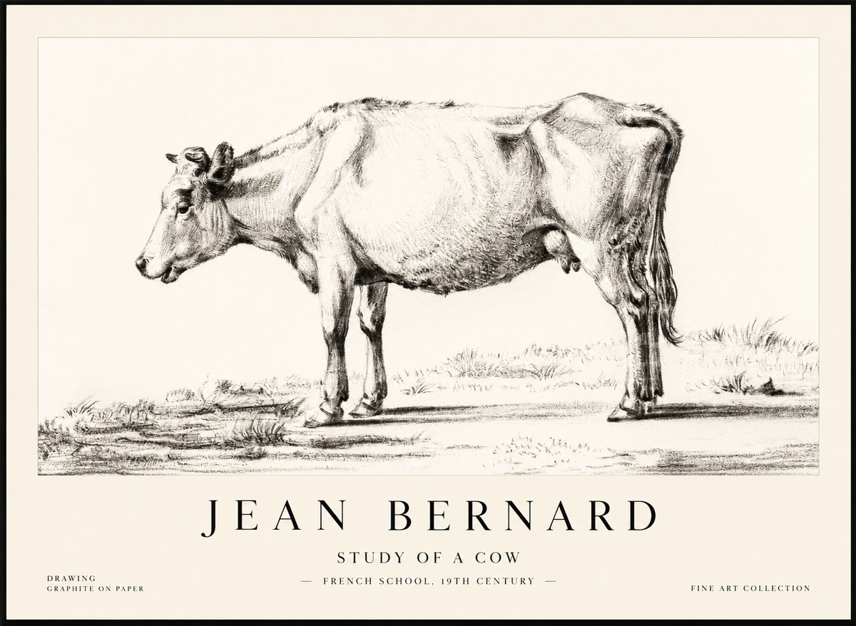 Jean Bernard Study of a Cow XI No2 - Póster