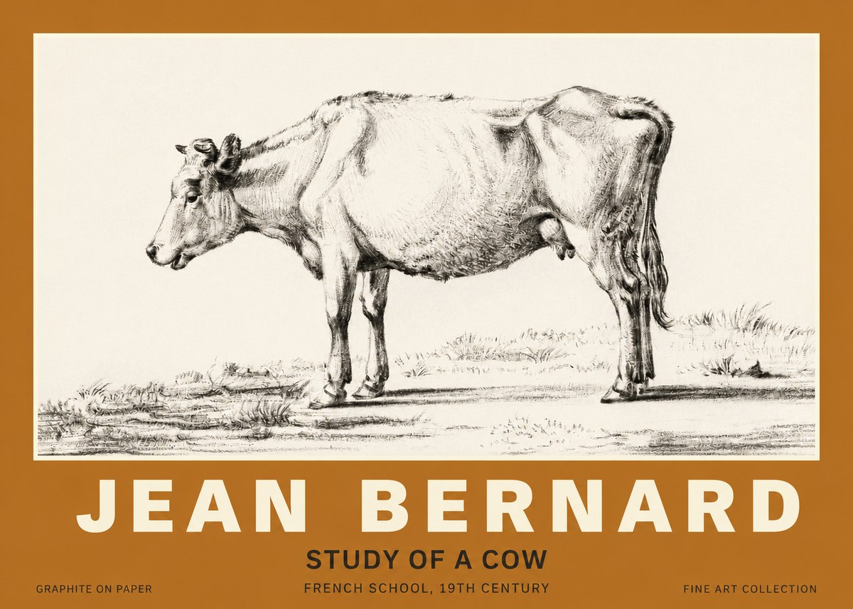 Jean Bernard Study of a Cow XI No3 - Póster