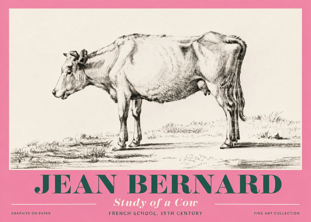Jean Bernard Study of a Cow XI No4 - Póster